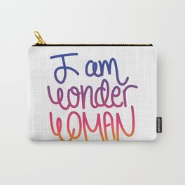 Woman power inspiration quote in a colorful gradient Carry-All Pouch