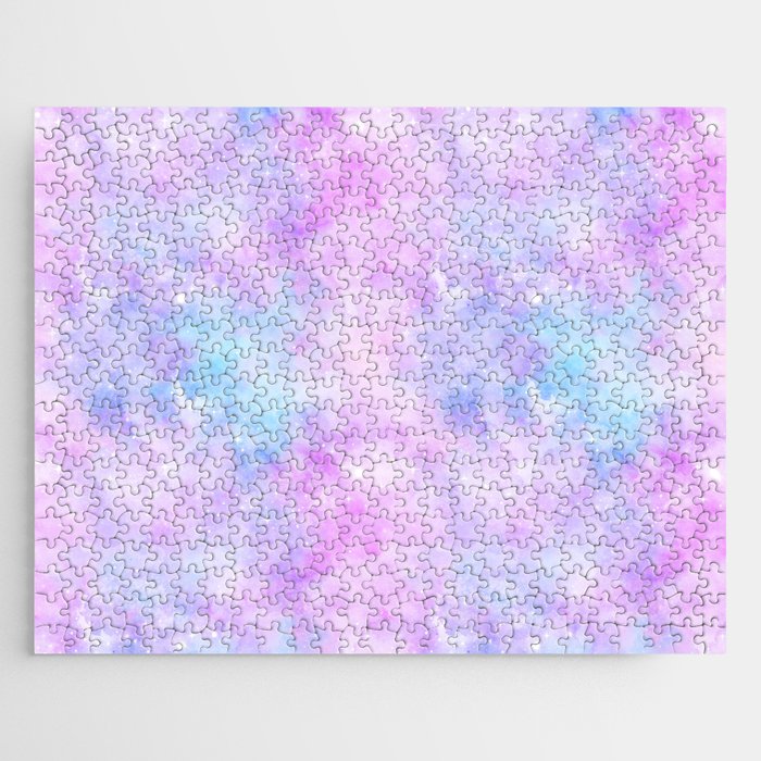 Pink Blue Galaxy Painting Jigsaw Puzzle