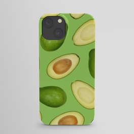 Pattern of green avocado iPhone Case