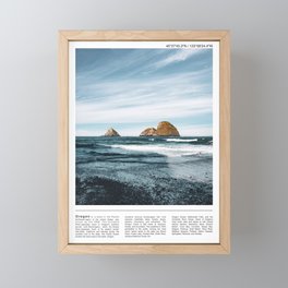 Pacific Ocean Sea Stacks in Oregon Framed Mini Art Print