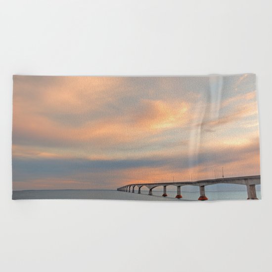 Sunset Sky Bridge Beach Towel
