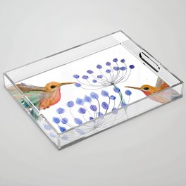 Hummingbirds in Watercolor Acrylic Tray