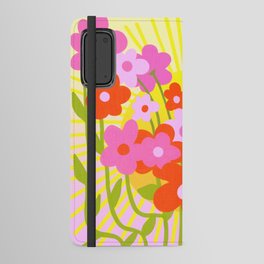 Sunny Spring Flowers Ombre Pink and Yellow Android Wallet Case