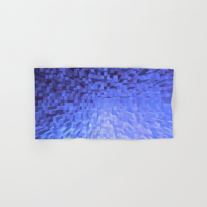 Blue Pixelated Pattern Hand & Bath Towel