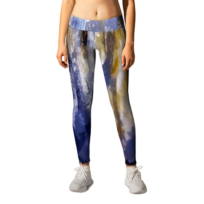 Abstract Lavender Stripes Leggings