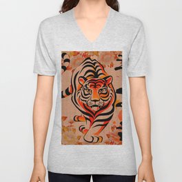 japanese tiger art V Neck T Shirt