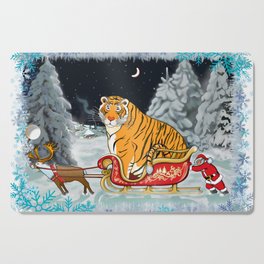 Christmas Tiger Delivery Mission for Secret Santa / Year of the Tiger /New Year 2022/ Tiger 2022 Cutting Board