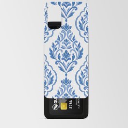 Blue and white damask vintage seamless pattern. Vintage, paisley elements. Traditional, Turkish motifs.  Android Card Case
