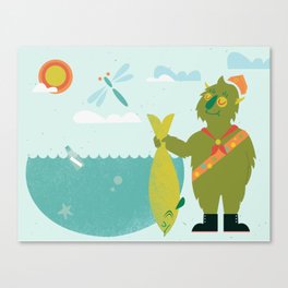 Harold Goes Fishing Canvas Print