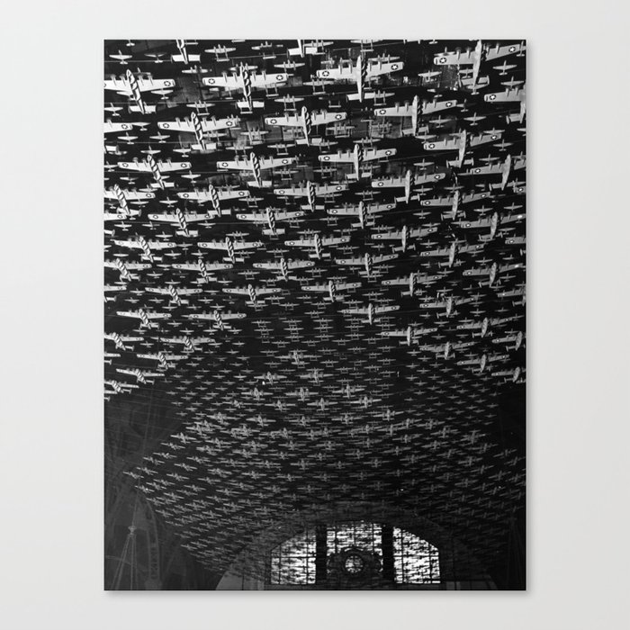 Model Airplanes On The Ceiling At Union Station - Chicago Illinois 1943 Canvas Print