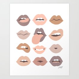 Lips of Love (Neutral Palette) Art Print