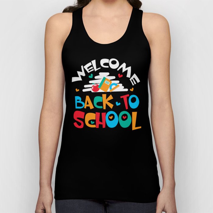 Welcome back to school gifts with colorful fonts Tank Top