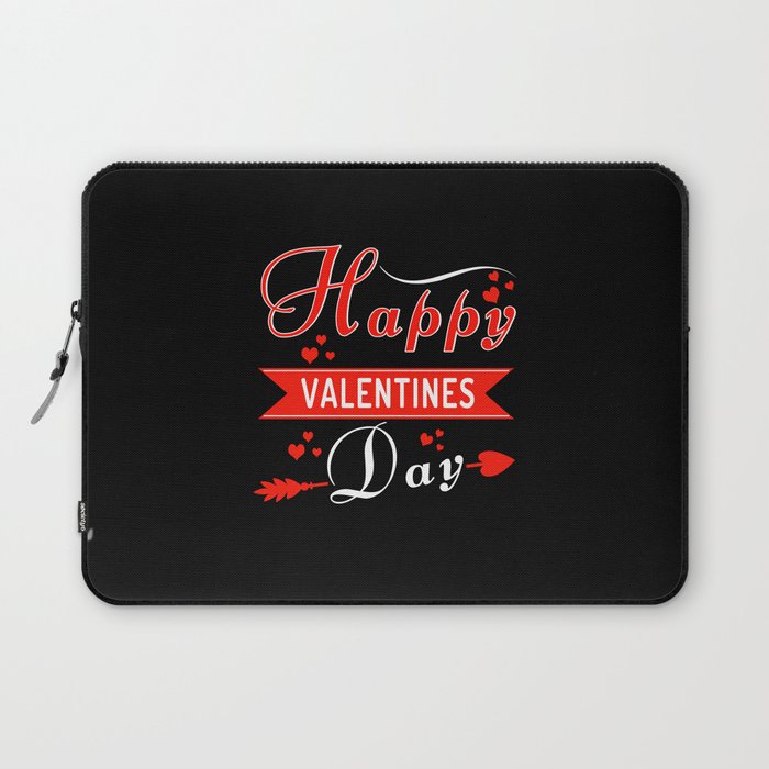 Greetings Typography Hearts Day Valentines Day Laptop Sleeve