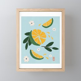 Cam Sahn - Vietnamese Citrus // Blue Framed Mini Art Print