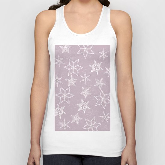 Snowflakes on pink background Unisex Tank Top