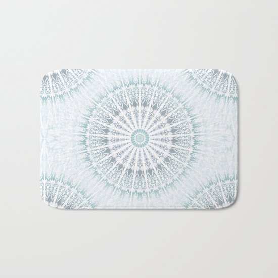 Teal Aqua Mandala Bath Mat
