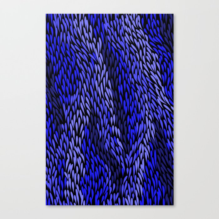 Authentic Aboriginal Art - Grass (Blue) Canvas Print