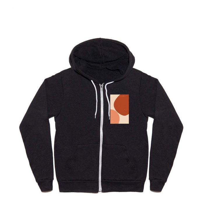 Terracotta Abstract Shapes Full Zip Hoodie