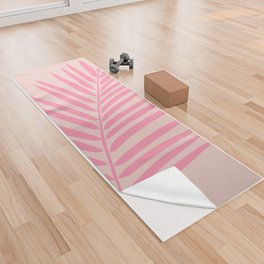 Pink And Blush Palm Leaf Yoga Towel