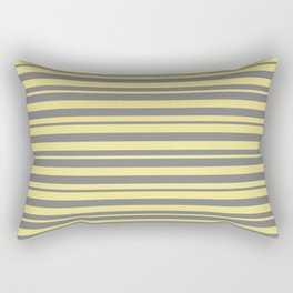 [ Thumbnail: Tan & Gray Colored Lines/Stripes Pattern Rectangular Pillow ]