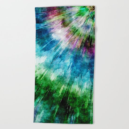Abstract Grunge Tie Dye Beach Towel