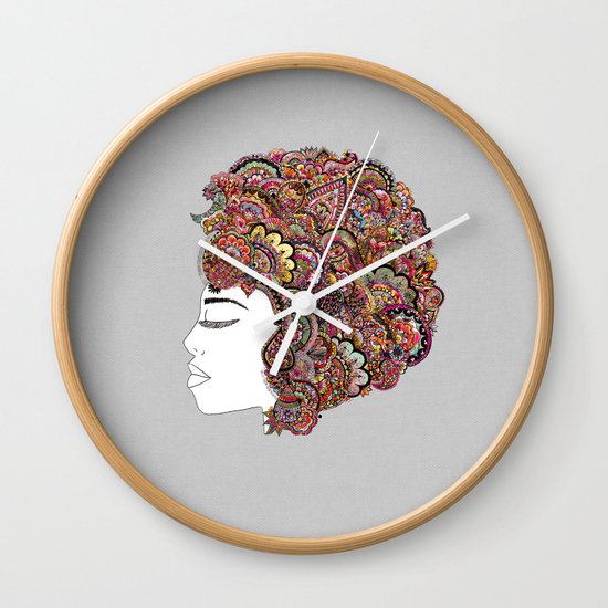Her Hair - Les Fleur Edition Wall Clock