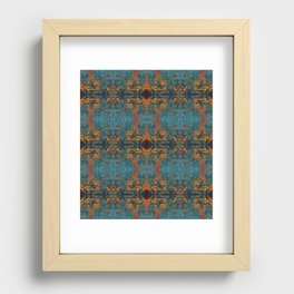 The Spindles- Blue and Orange Filigree  Recessed Framed Print