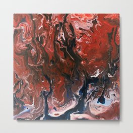 A Sunburnt Country Metal Print | Poetry, River, Swirl, Dirt, Messy, Abstract, Painting, Red, Orange, Australia 