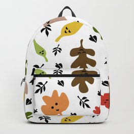 Happy Fall Leaves - Autumn on White Backpack