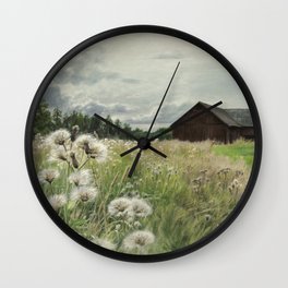 The Barn on the Meadow Wall Clock