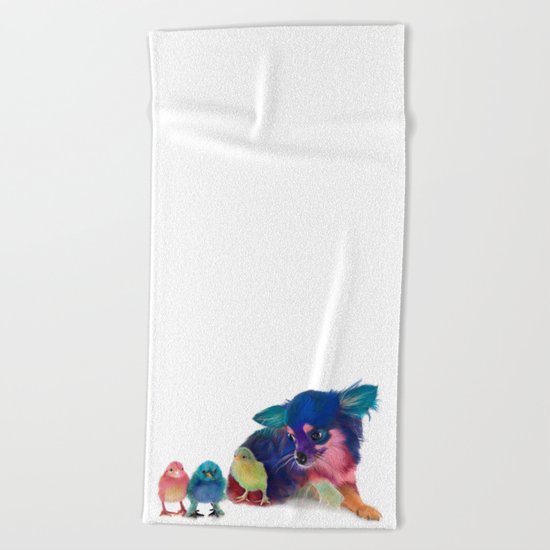 Chihuahua and Chicks Beach Towel
