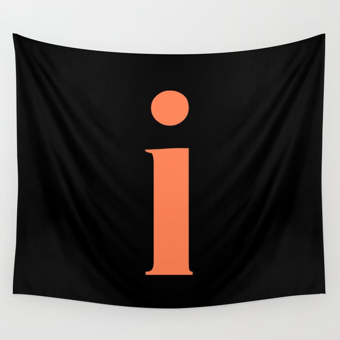 i (CORAL & BLACK LETTERS) Wall Tapestry