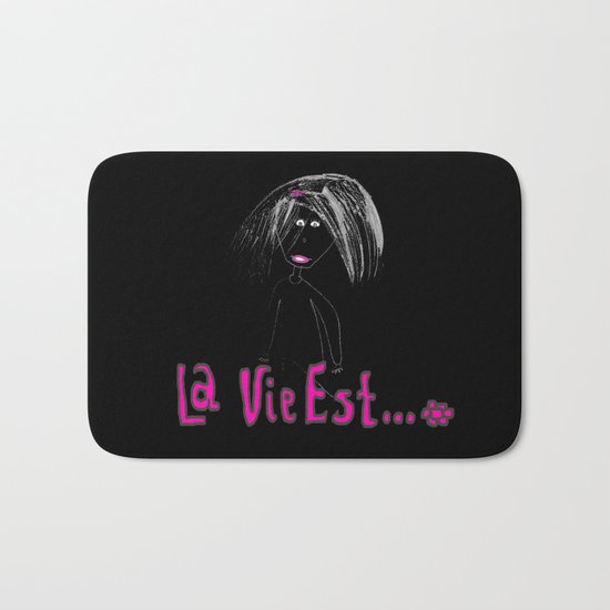 La Vie Est | Belle | Road | Travel |Kids Painting |by Elisavet Bath Mat