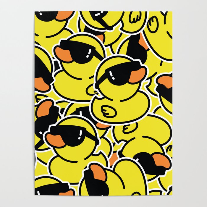 Cute ducks pattern Poster