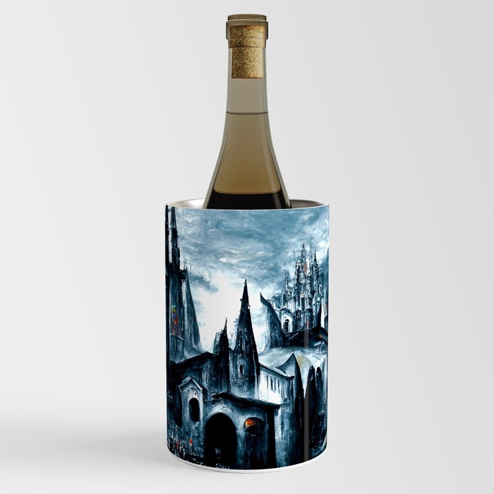 Medieval town in a Dark Fantasy world Wine Chiller