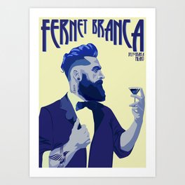 Fernet Branca Blue Art Print