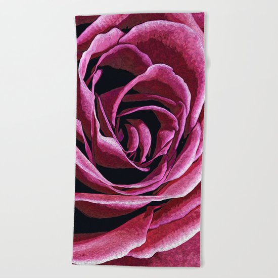 Rose Sketch Beach Towel