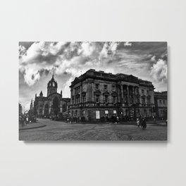 A view from the royal mile in Edinburgh  Metal Print | Scottishlandscape, Double, Decker, Vehicle, Old, Edinburgh, Street, Landvehicle, Scottish, Edinburghlandscape 