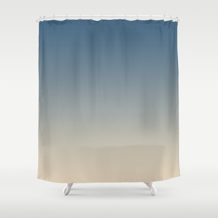 Blue & Beige Gradient Ombre Blend Inspired by Chinese Porcelain PPG1160-6 & Alpaca Wool PPG14-19 Shower Curtain