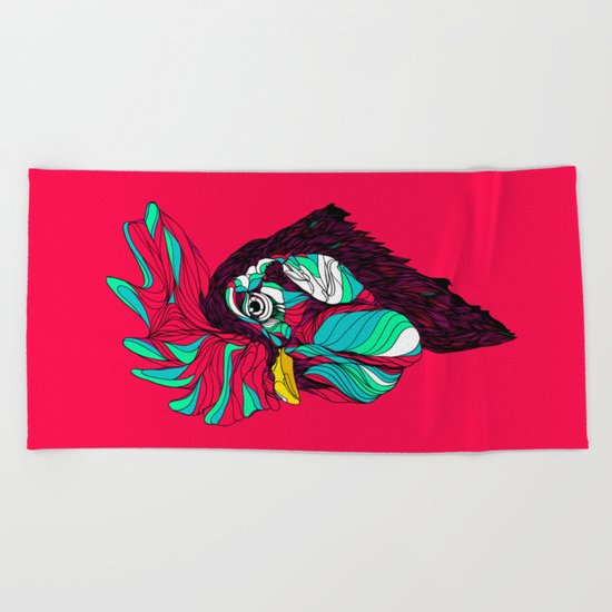 Rooster. Beach Towel