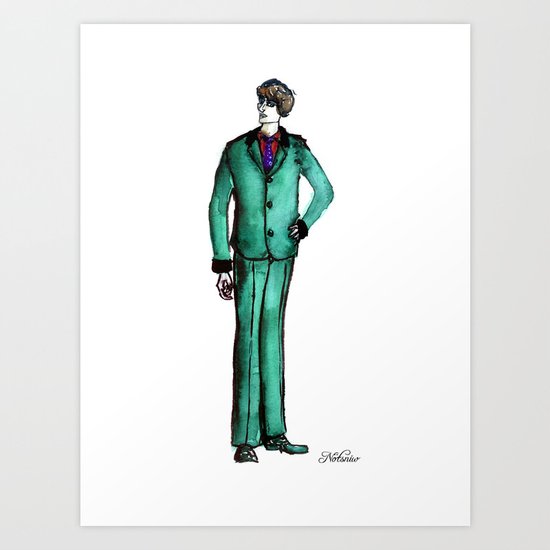 Beetles Green Dandy Art Print