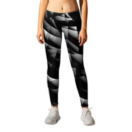 Toned pattern of chaotic black and white glass fragments, irregular cubic figures and ice floes. Leggings | Polygon, Splinter, Chaotic, Graphicdesign, Shard, Burst, Abstract, Monochrome, Triangle, Shadow 