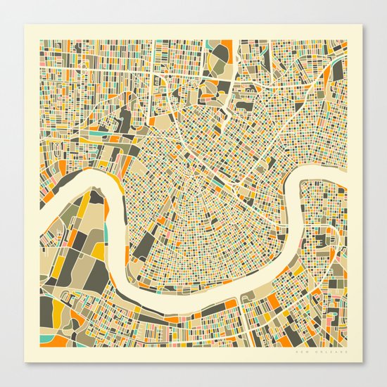 New Orleans Map Canvas Print