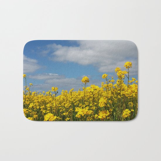 Rape yellow flowers Bath Mat