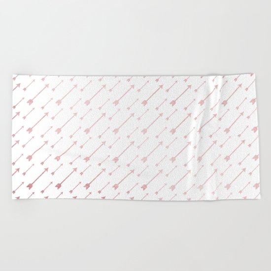 Simply Arrows in Rose Gold Sunset Beach Towel