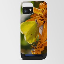 Yellow Butterfly Collecting Pollen On Orange Flower iPhone Card Case