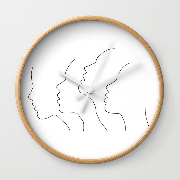Side Faces Wall Clock