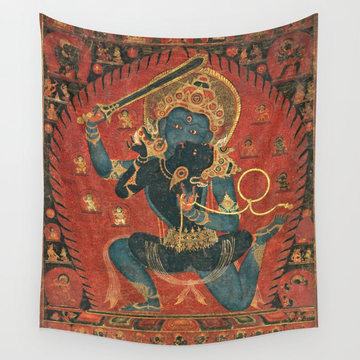 Achala Manjushree Vishvavajri Buddhist Tantra Wall Tapestry