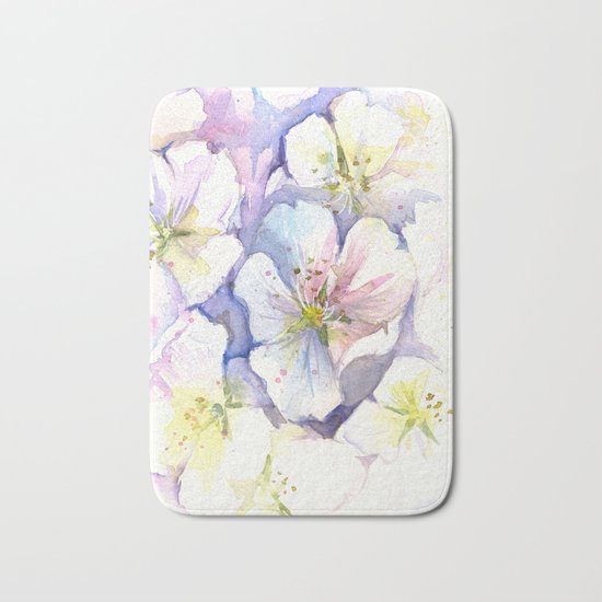 Cherry Blossoms Flowers Spring Floral Bath Mat