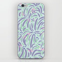 Powerful and floral pattern mint iPhone Skin